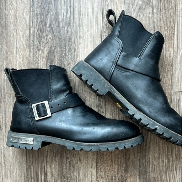 Red Wing 977 Pull On Black Leather Ankle Biker Boots | 10.5 - Picture 10 of 10